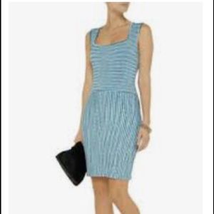 Issa London Blue Striped‎ Knit Body Con Dress Sz. L